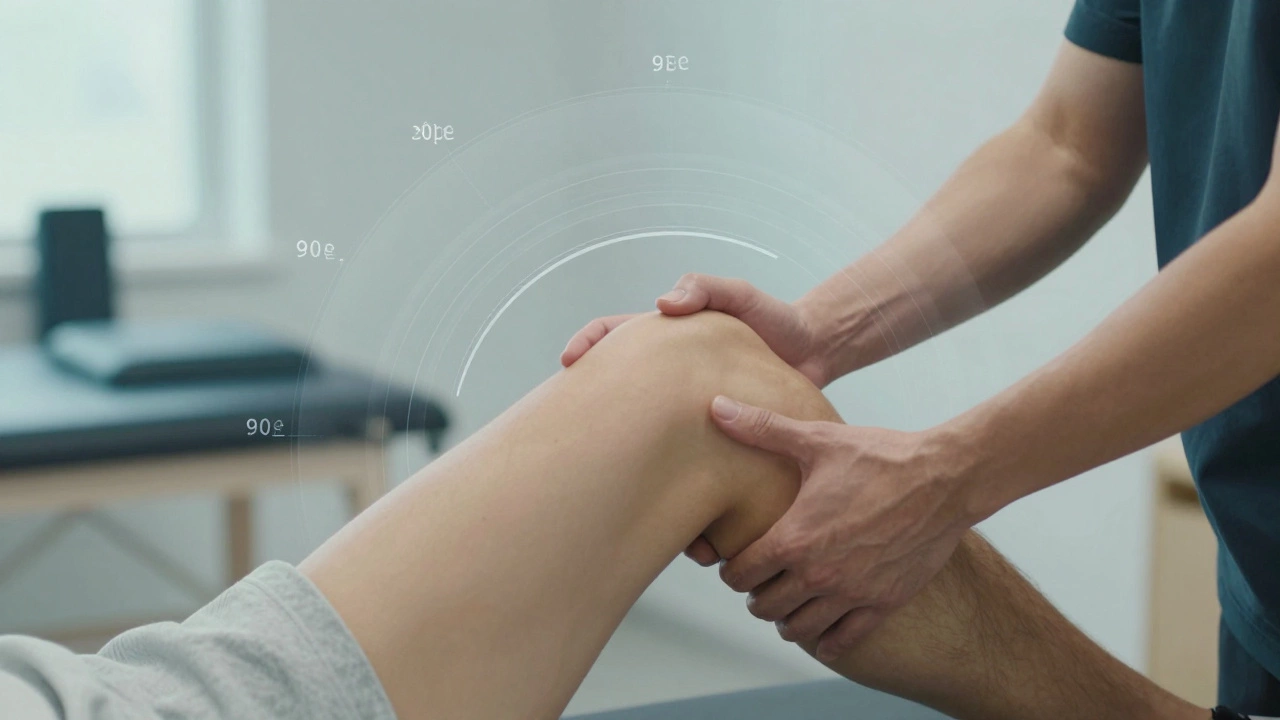 Physical therapist helping a patient with knee flexion exercises during intensive rehab