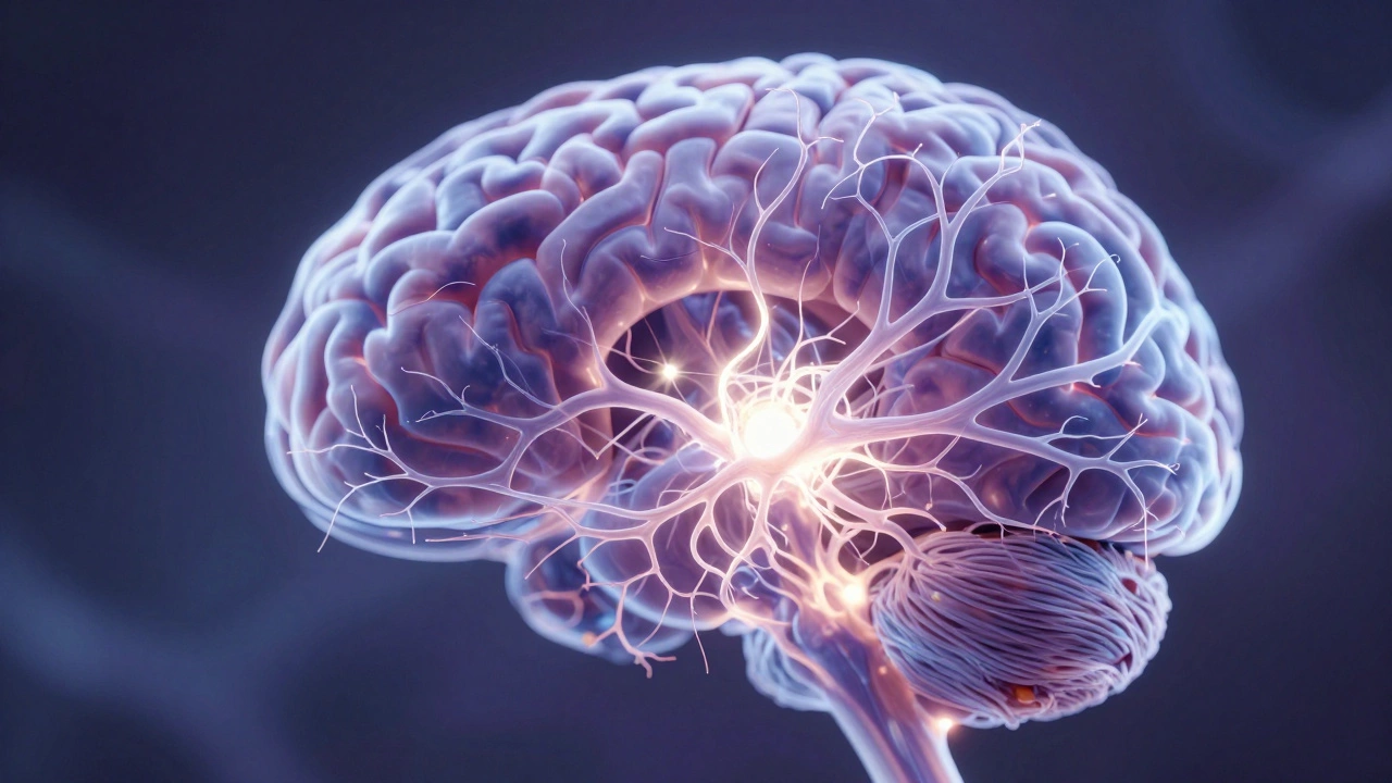 Brain tumor depicted as invasive tendrils in neural tissue