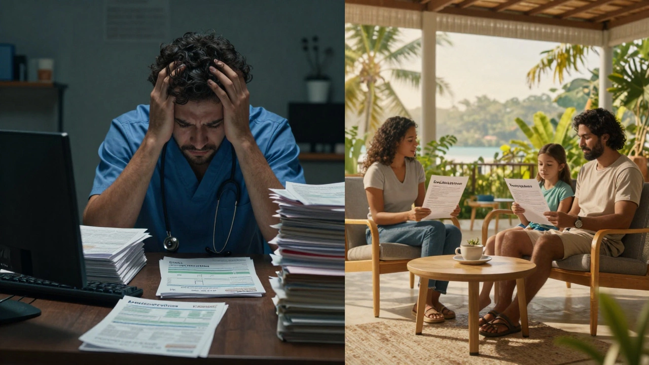 Contrast between US medical bills and relaxed Costa Rican healthcare