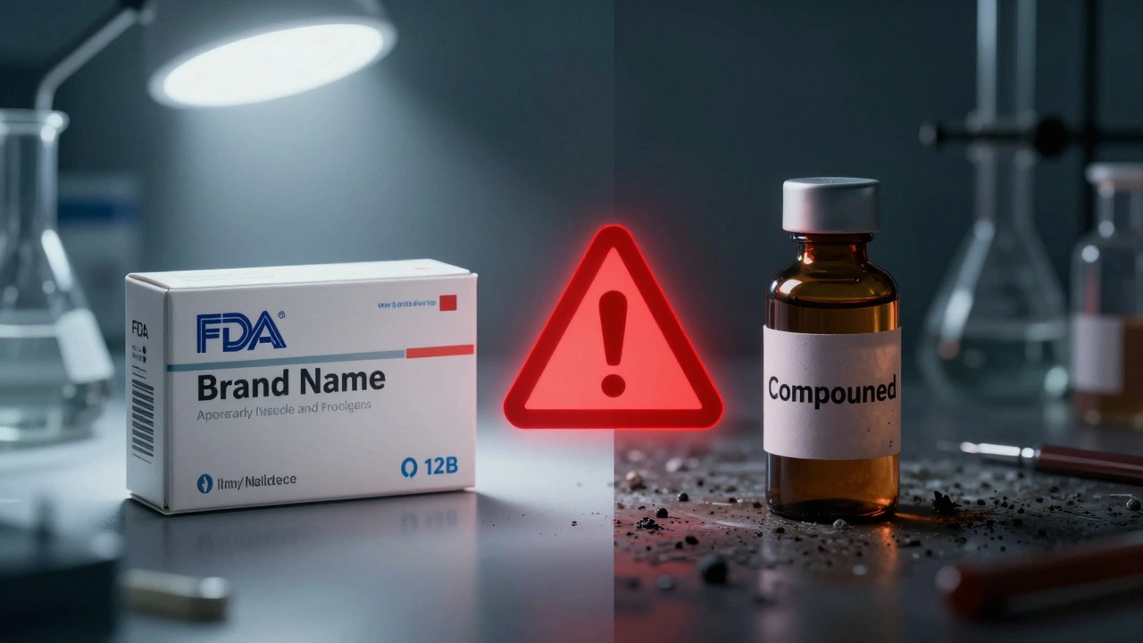 Contrast between safe brand drug and risky compounded option