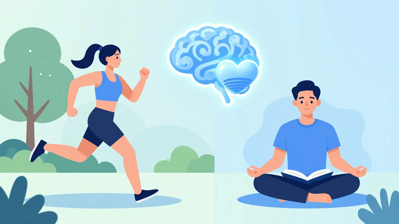 Illustration comparing mental wellness to physical exercise